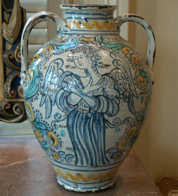 Napoli 18th C Majolica Vase