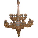 18th C 18 lite Tuscan carved wood Chandelier