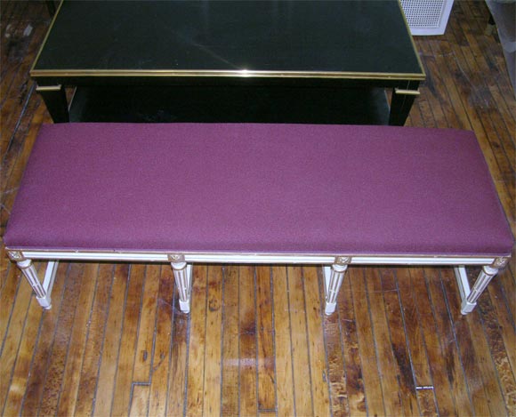 Louis XVI Style Gilt and Painted Banquette by Jansen In Excellent Condition For Sale In New York, NY