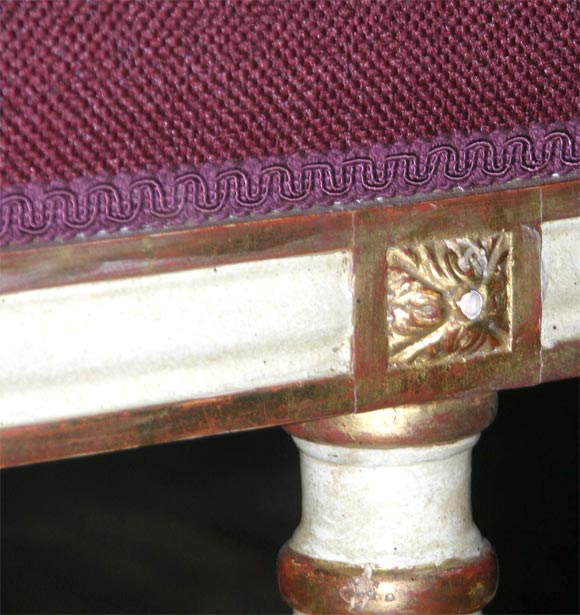 Louis XVI Style Gilt and Painted Banquette by Jansen For Sale 4
