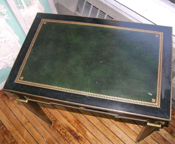 20th Century Black Lacquer Louis XVI Style Writing Table by Jansen For Sale
