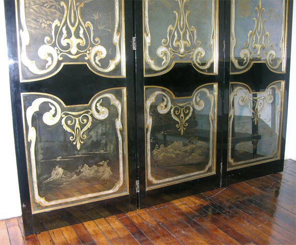 French Mirrored three-panel screen made by Jansen For Sale