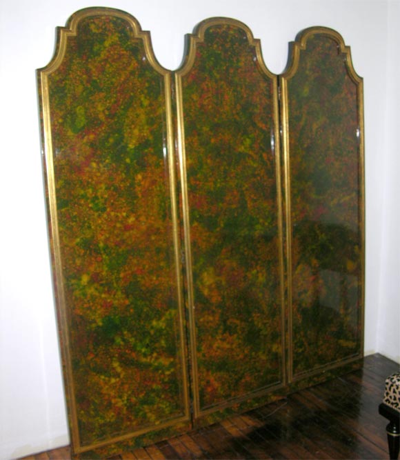 Mirrored three-panel screen made by Jansen For Sale 3