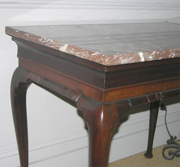 18th Century and Earlier Queen Anne Marble Top Table