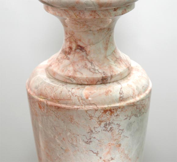 Pair of pink marble table lamps 1