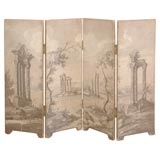 Miniature Painted Screen of Grecian Landscape