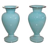 Pair of French Opaline Vases