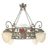 Iron Rose Covered Chandelier