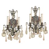 Antique Bronze 
Crystal Sconces