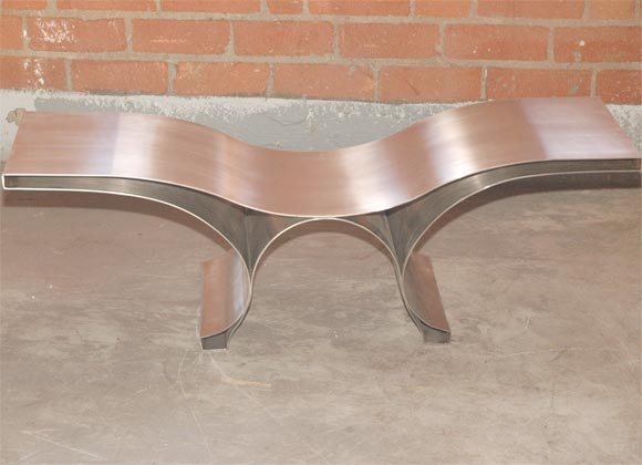 French Maria Pergay stainless steel bench