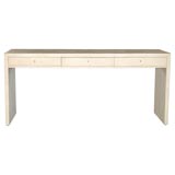 Three drawered parchment console/desk
