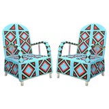 PAIR of African Beaded Chairs