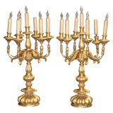 Pair of French Gold Candleabras