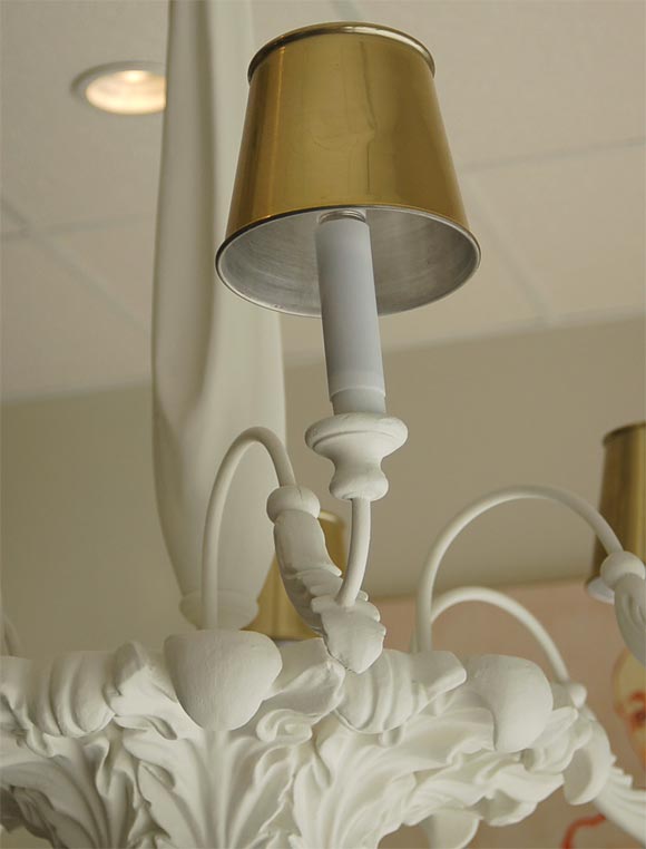 20th Century Dorothy Draper plaster chandelier.