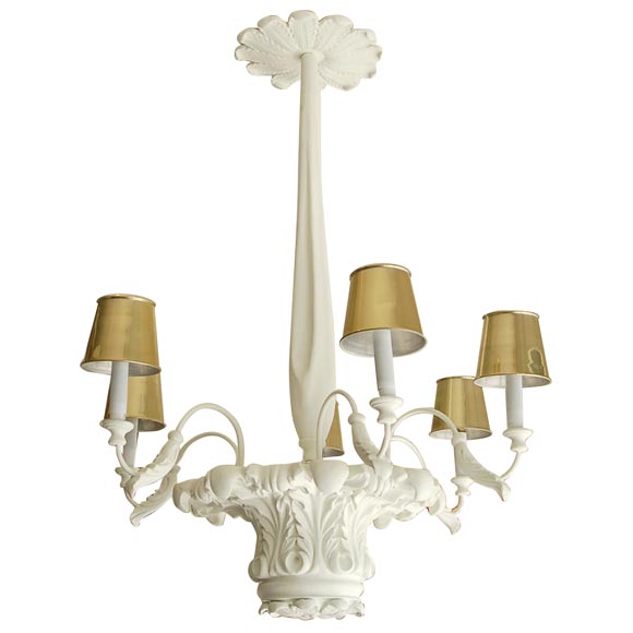Dorothy Draper plaster chandelier.