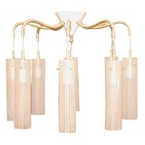 italian eight arms brass and glass chandelier