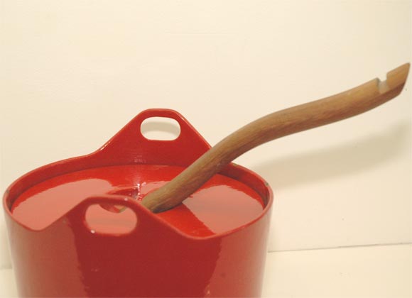 Teak Cast Iron Cooking Pot by Timo Sarpaneva