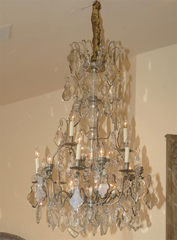 Third Quarter 19th Century Unusual French Pewter Chandelier