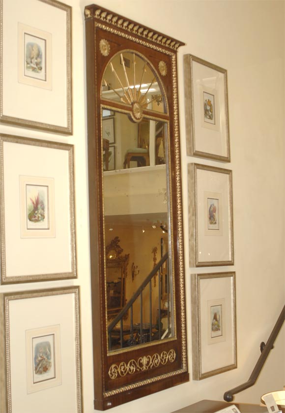 Late 19th Century Swedish Mahogany Tall Pier Mirror