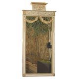 Antique Late 19th Centiury Polychrome and Parcel Gilt Swedish Mirror