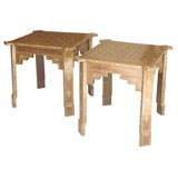 Pair of Early 20th Century Moroccan Satinwood Side Tables