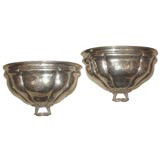 Pair of Silverplated Half Dome Planters