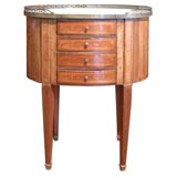 Oval French Marquetry Side Table