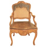 Louis XV Carved Walnut Fauteuil