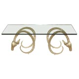Bronze rams head table base
