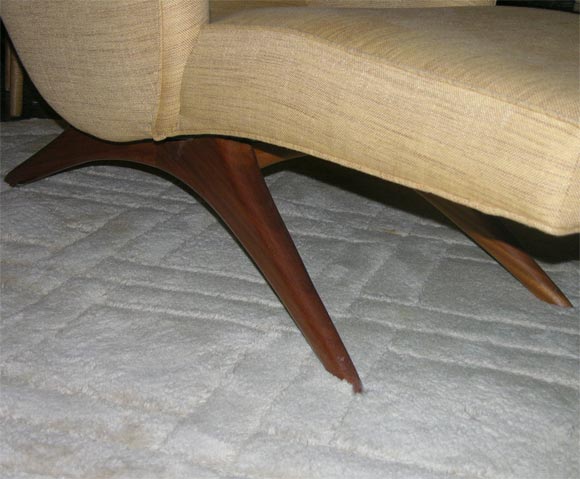 Walnut UIpholstered Chaise by Vladimir Kagan, American 1950s 3