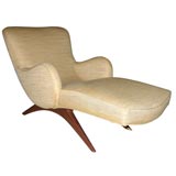 Walnut UIpholstered Chaise by Vladimir Kagan, American 1950s