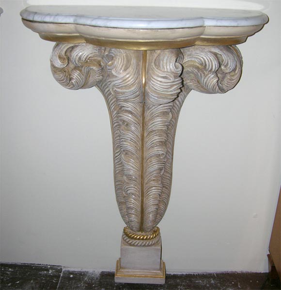 Pair of Plaster Console Tables by Maison Jansen In Good Condition For Sale In Hoboken, NJ