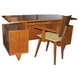 Pallisandre Writing Desk with Chair by Andre Sornay
