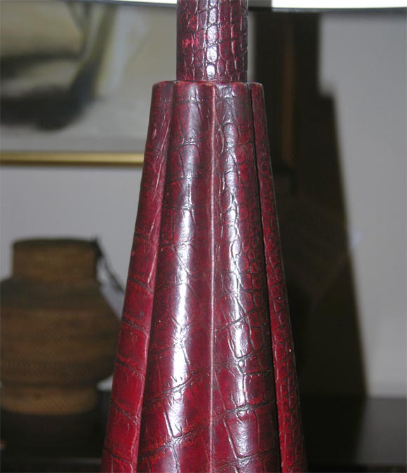 20th Century Vintage Leather/Croc Lamp