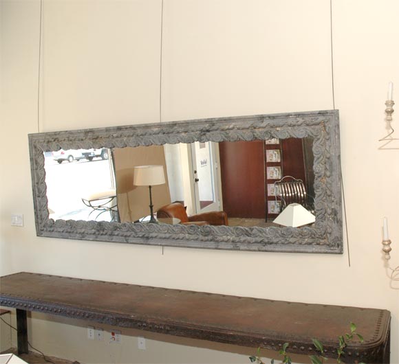 French Zinc Framed  Mirror