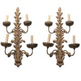 Pair of Gilded Tole Sconces