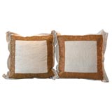 Antique Pair of 19thC French Linen Pillows