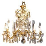 Gilded Bronze and Crystal Chandelier