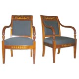 Pair of Danish Empire style chairs.