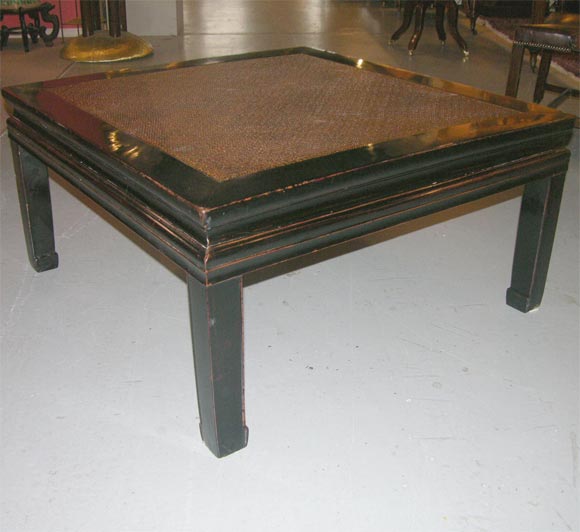 Square coffee table with hard cane interior