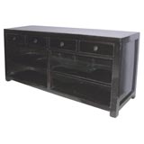 Black Laquer console with open shelves