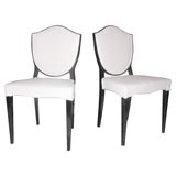 Eight English Black Lacquer chairs