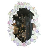Wrought Iron and Porcelain Mirror