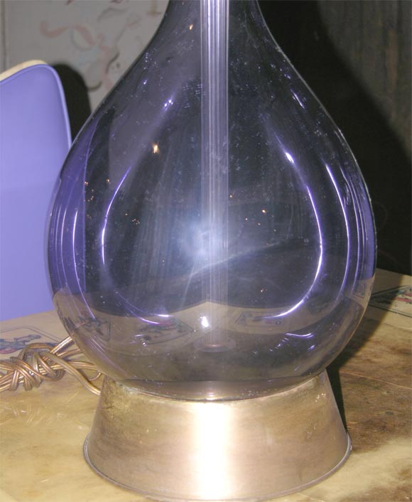 Mid-20th Century Marbro Purple Handblown Glass Lamp