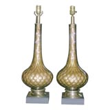 Pair of Venetian Murano Glass Lamps