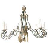 Italian Iron & wood Chandelier