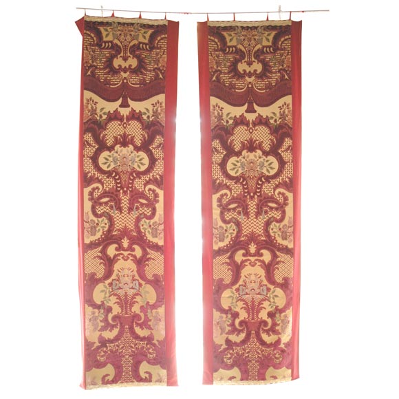 Pair of Italian Silk Velvet Panels from San Moise' For Sale