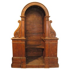Antique Carved Pine Confessional