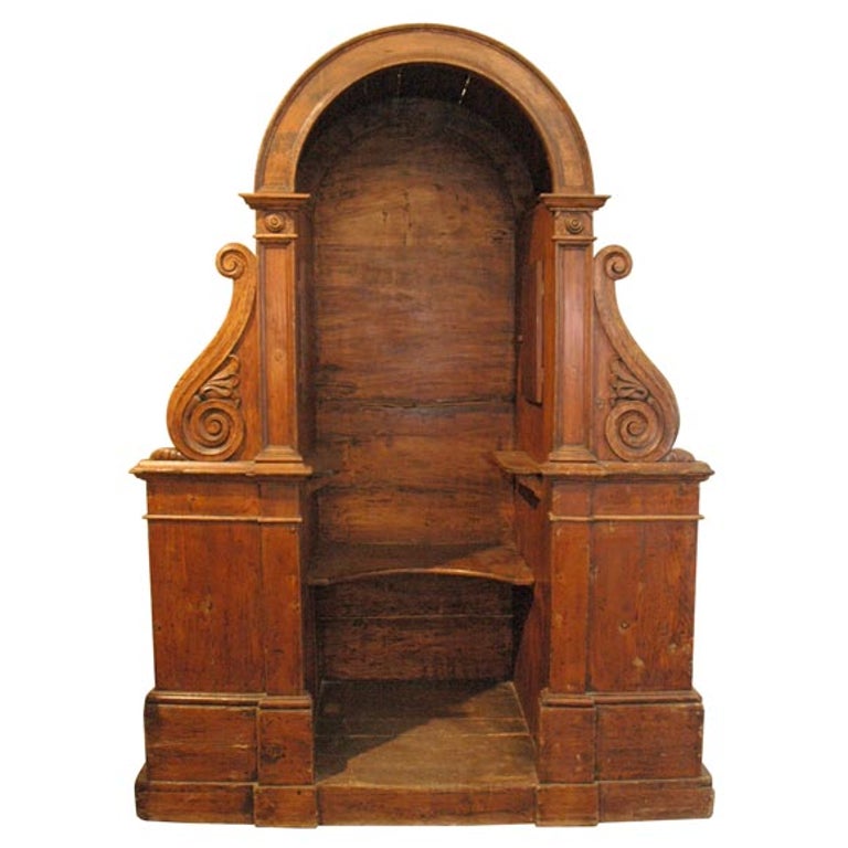 Carved Pine Confessional at 1stDibs