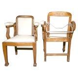 Vintage Pair English Barber Chairs